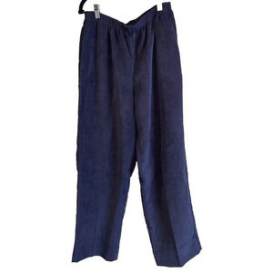 Alfred Dunner Women’s Size 10 Blue Stretch Corduroy Pull On Pants Elastic Career